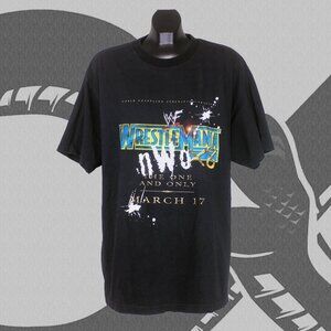 Vintage WWE Wrestlemania T-shirt NWO X8 2002 Men's XL Made in USA Black